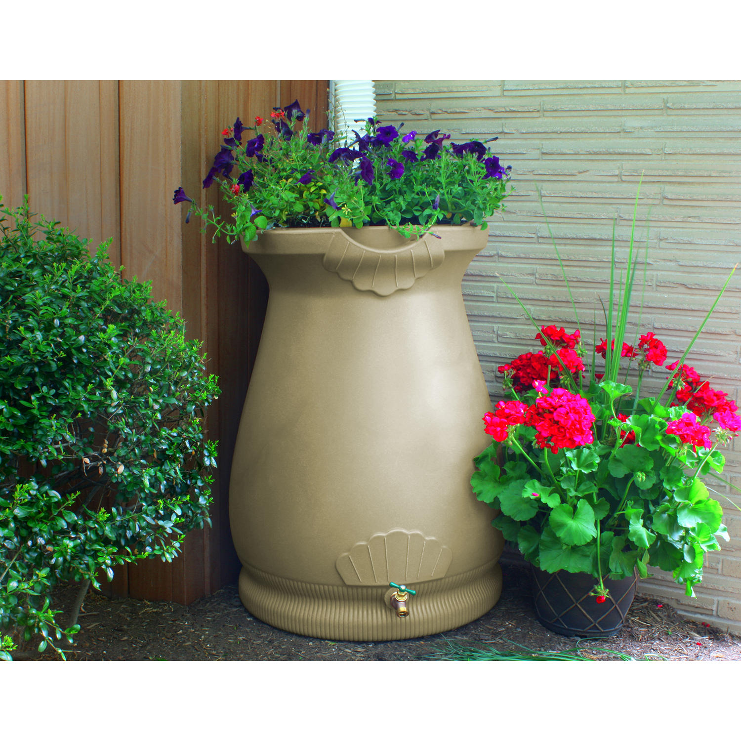 65-Gallon Rain Wizard Urn, Khaki:- Khaki