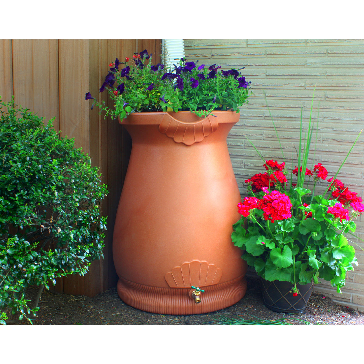 65-Gallon Rain Wizard Urn, Terra Cotta:- Terra Cotta