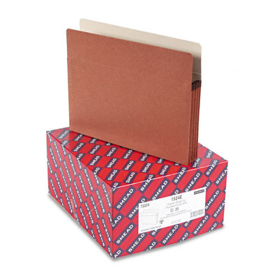 73224 3 1/2 Expansion Drop Front Pocket Straight Redrope Letter MLA/Red 25/Bx