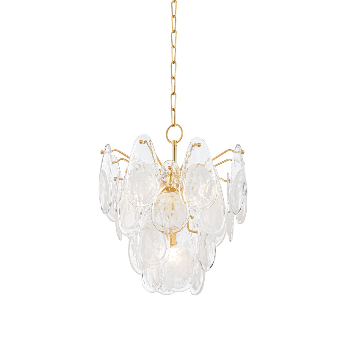 Aged Brass Five Light Chandelier from the Darcia Collection