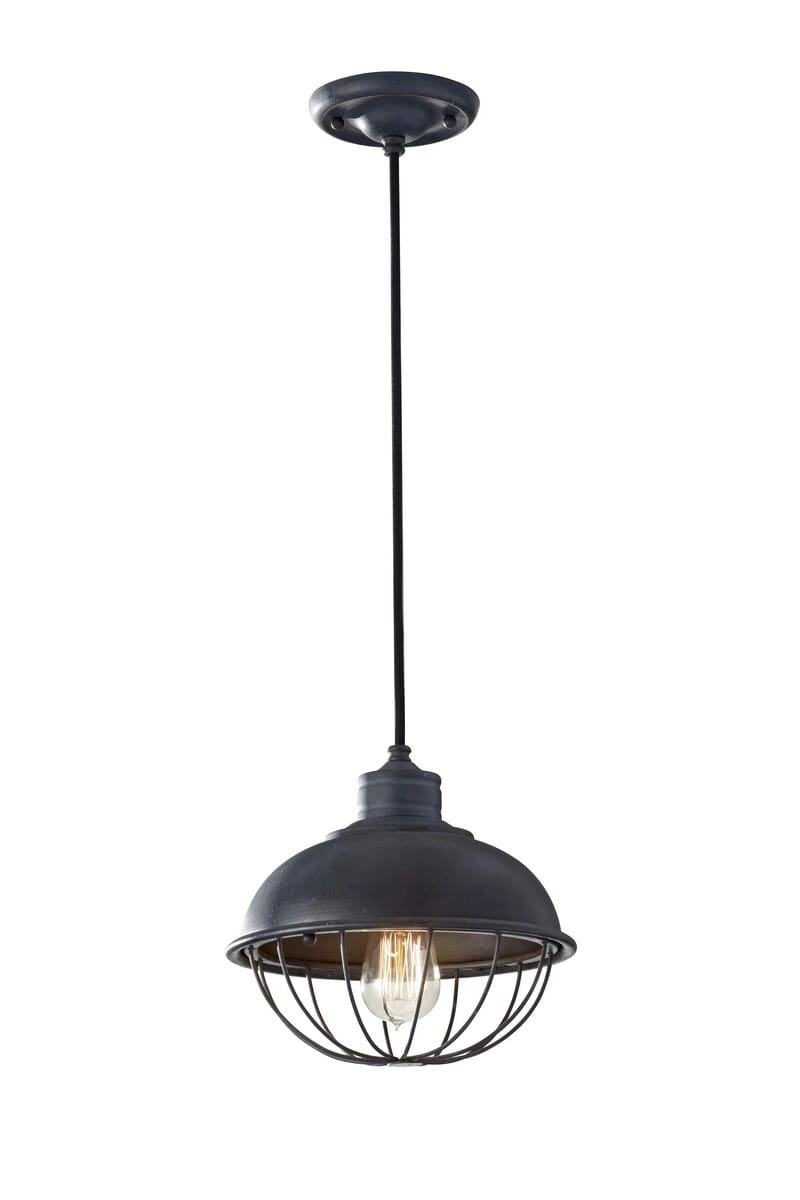 Antique Forged Iron One Light Pendant from the Urban Renewal Collection