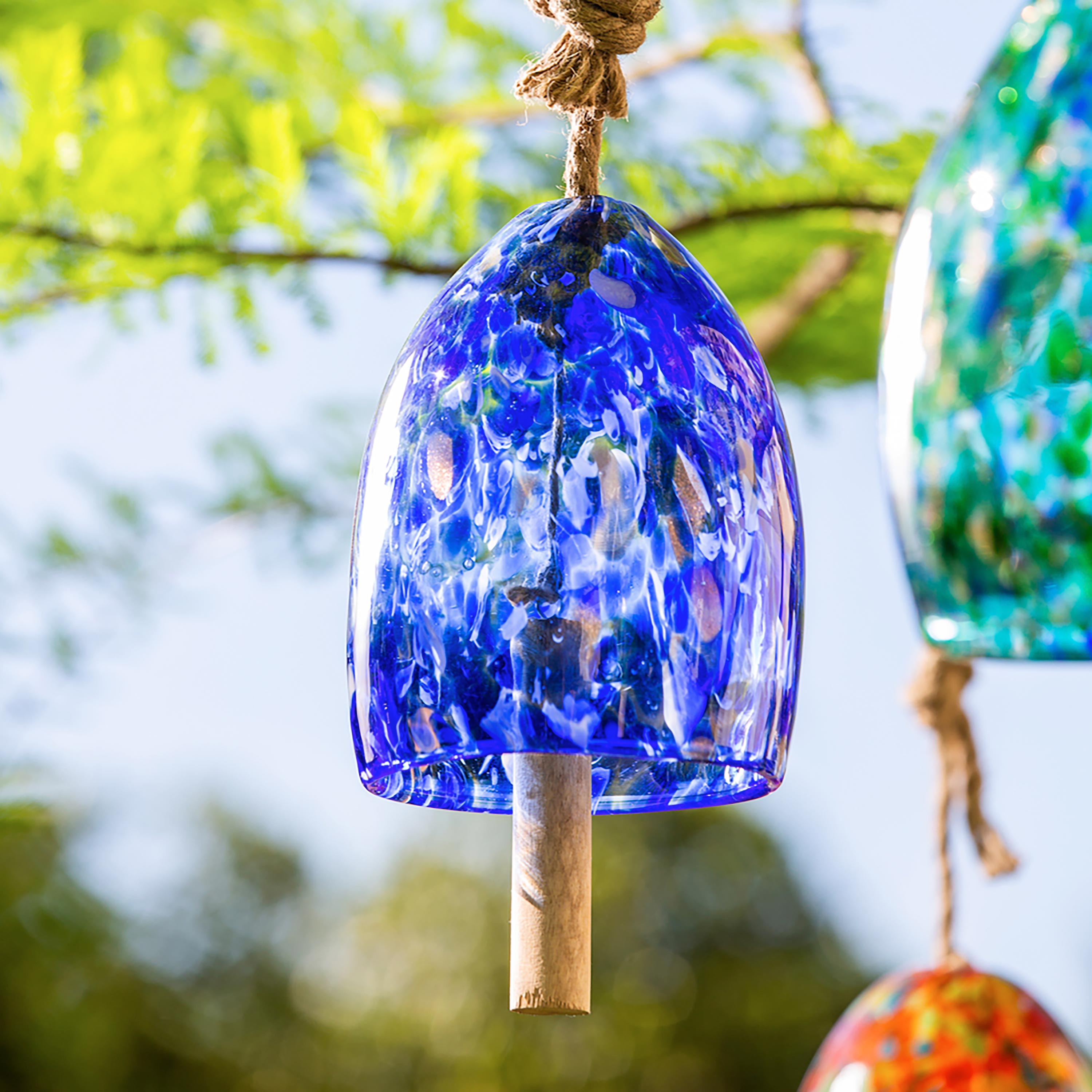 Art Glass Speckle Deep Blue Bell Chime