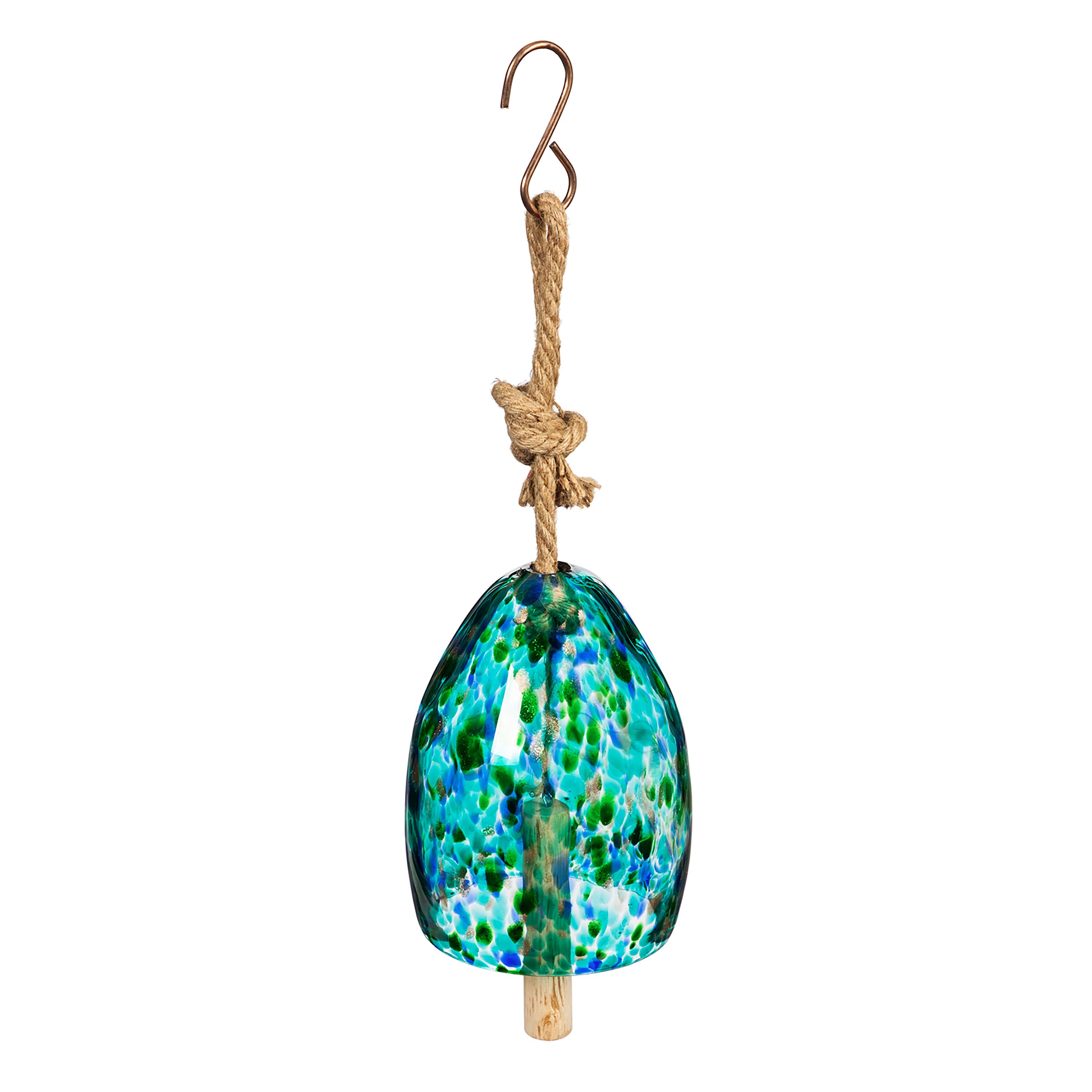Art Glass Speckle Turquoise Bell Chime