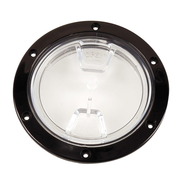 Beckson Marine 4" Clear Center Screw Out Deck Plate - Black