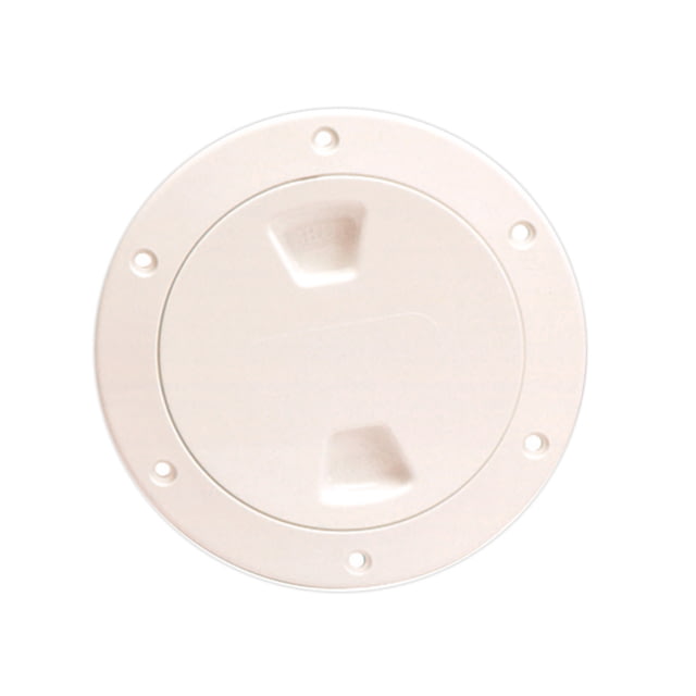Beckson Marine 4" Smooth Center Screw-Out Deck Plate - Beige