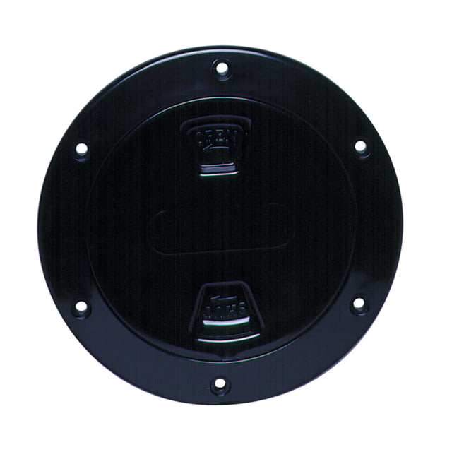 Beckson Marine 4" Smooth Center Screw-Out Deck Plate - Black