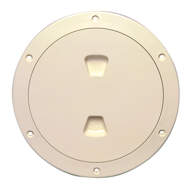 Beckson Marine 6" Smooth Center Screw-Out Deck Plate - Beige