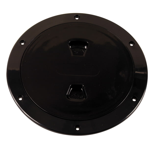 Beckson Marine 6" Smooth Center Screw-Out Deck Plate - Black
