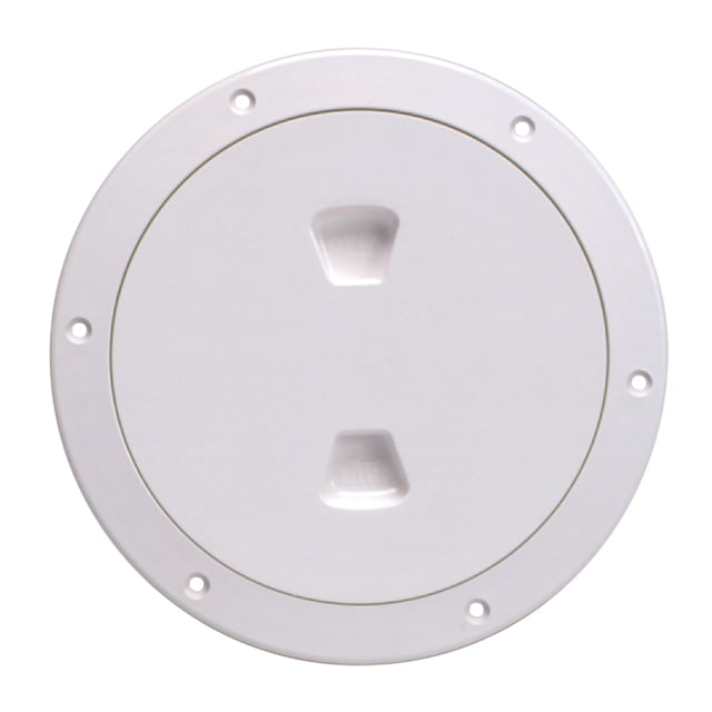 Beckson Marine 6" Smooth Center Screw-Out Deck Plate - White