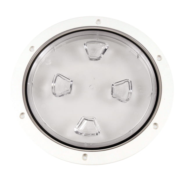 Beckson Marine 8" Clear Center Screw-Out Deck Plate - White
