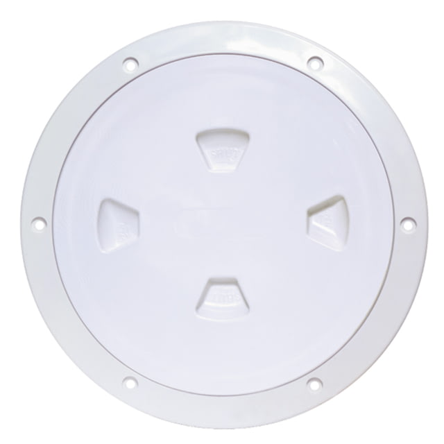 Beckson Marine 8" Smooth Center Screw-Out Deck Plate - White
