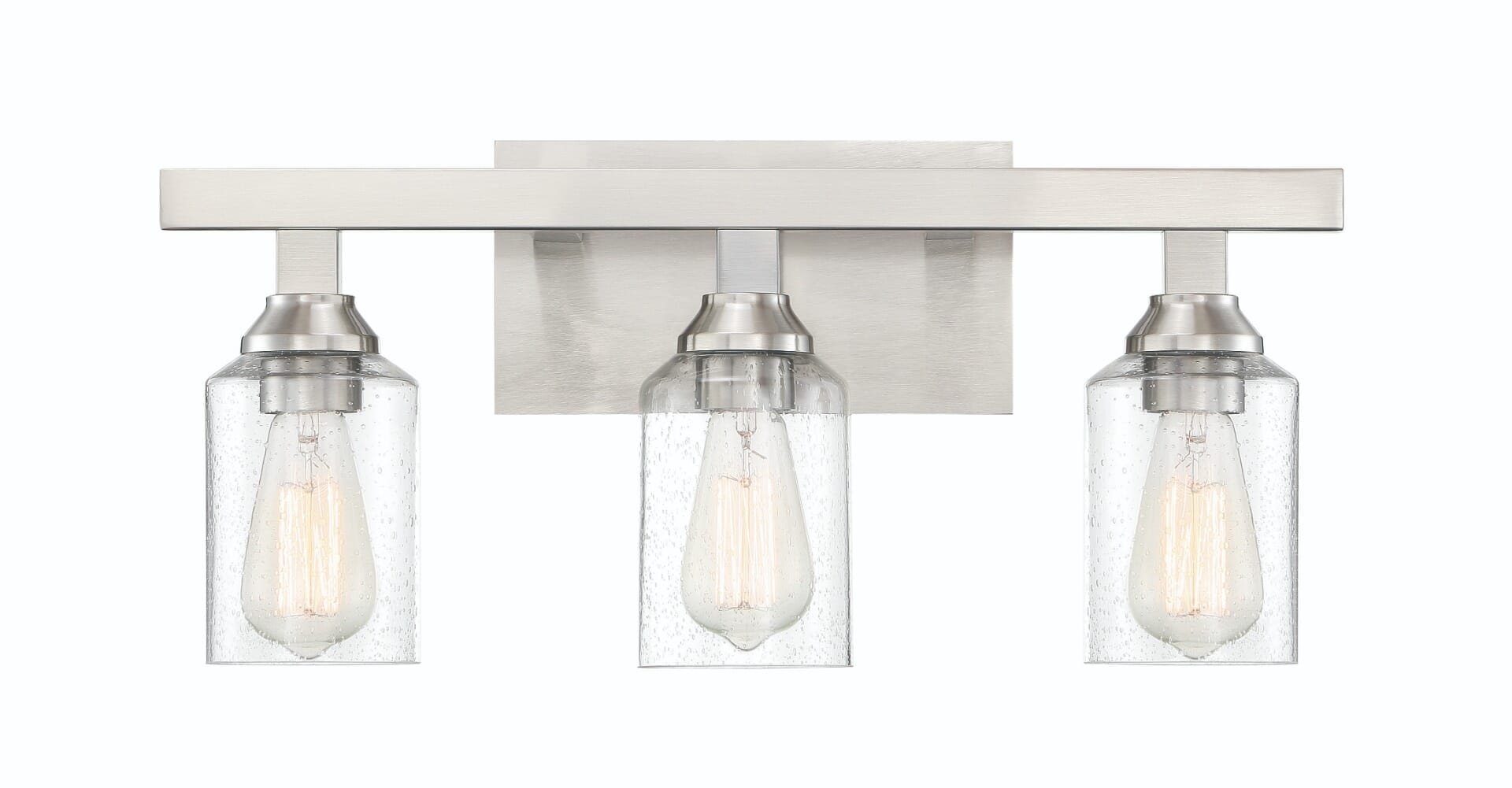 Brushed Polished Nickel Three Light Vanity from the Chicago Collection