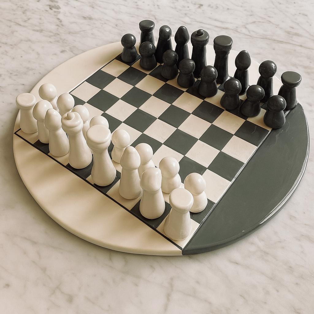 Handcrafted Ceramic Chess Set With Unique Board Personalized Artisan Gift