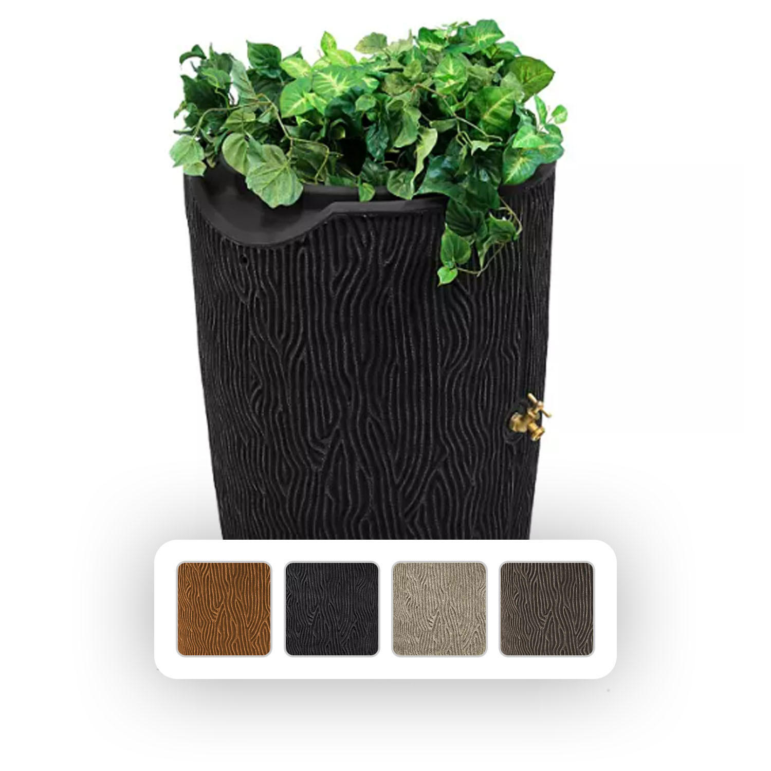 Impressions Bark 50 Gallon Rain Saver - Terra Cotta:- Terra Cotta