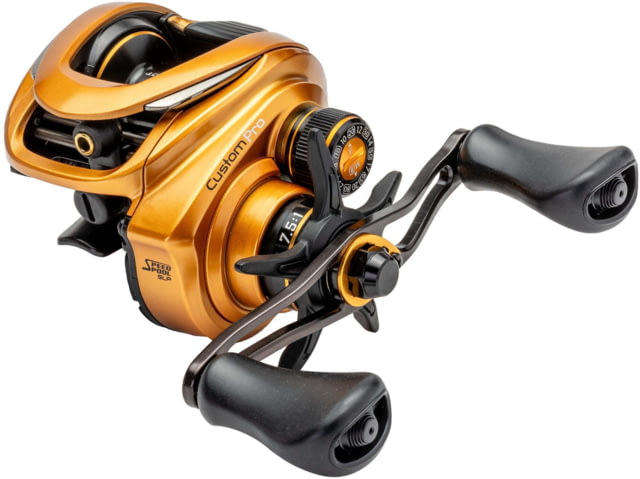 Lew's Custom Pro Baitcast Reel 10+1 Bearings 7.5-1 Ratio Aluminum Frame and Sideplate ParaMag ITB Brake Aluminum Speed Gears Carbon Fiber Drag LH