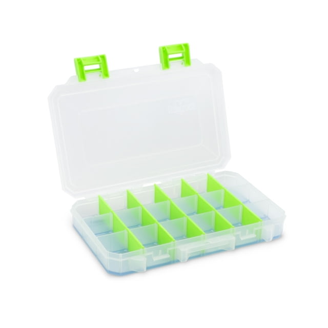 Lure Lock Utility Box w/Taklogic Technology & Ocean Blue Tak Liner Medium 3 Cavity Clear/Green