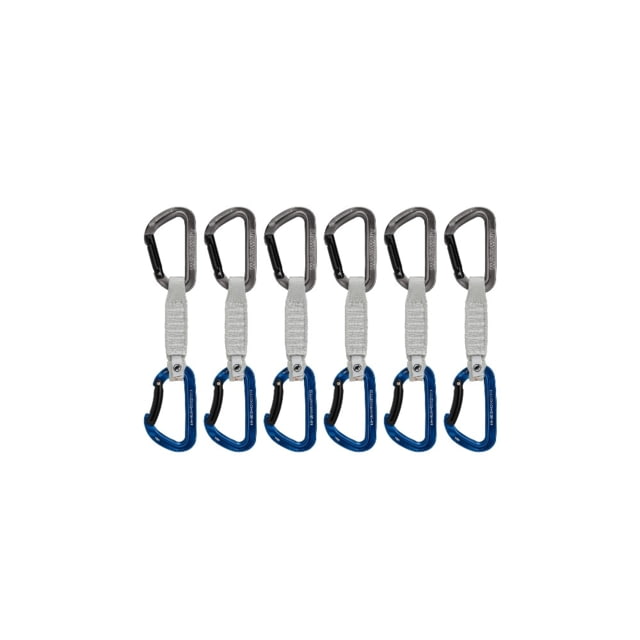 Mammut Workhorse Keylock 12 cm 6-Pack Quickdraws Straight Gate/Bent Gate Key Lock Grey-Blue 12 cm