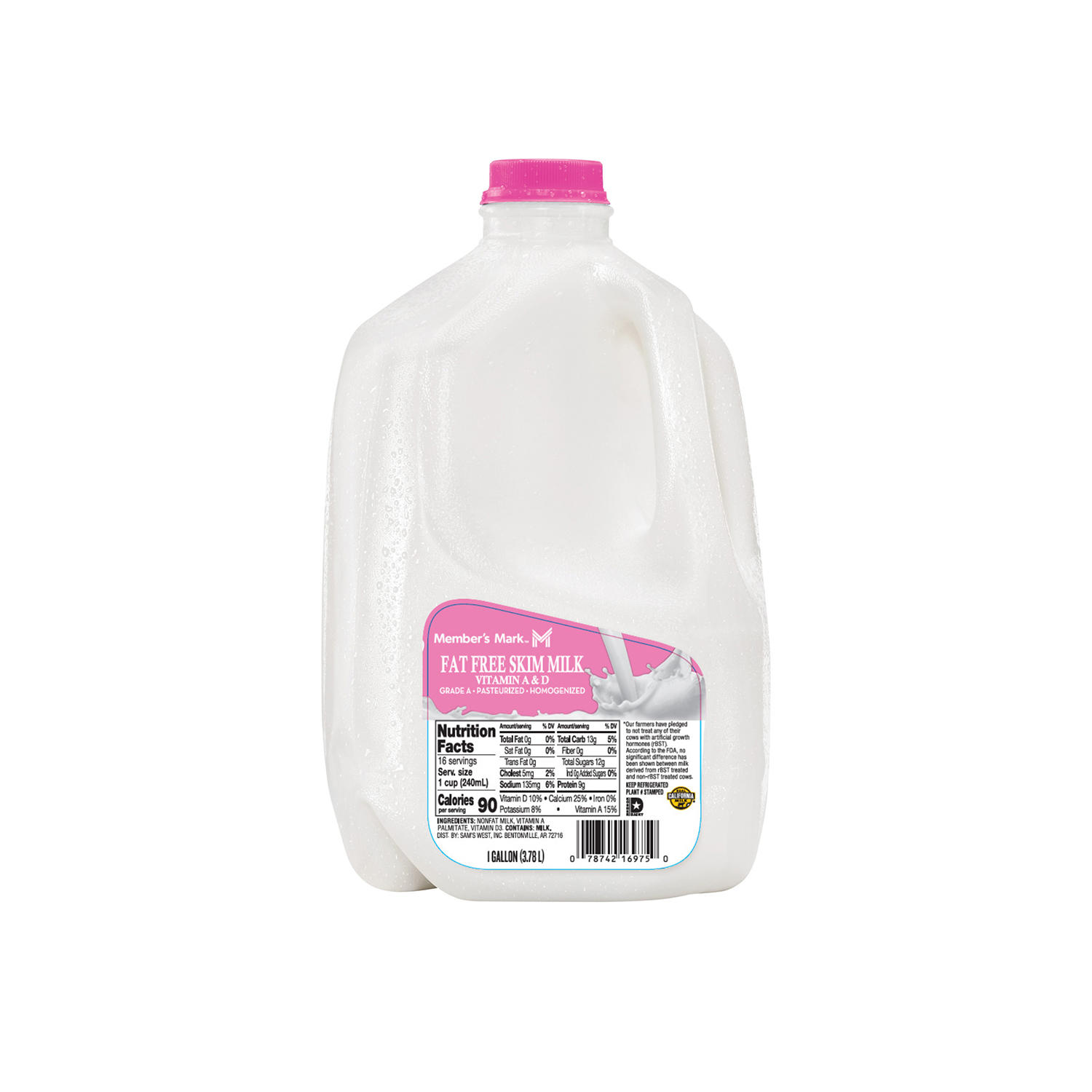 Member's Mark Fat Free Skim Milk, 1 gal.