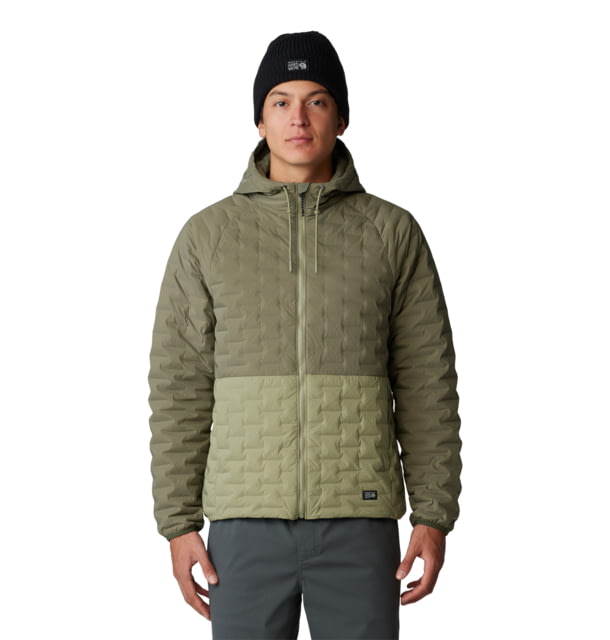 Mountain Hardwear Stretchdown Light Full Zip Hoody - Men's Stone Green/Mantis Green Large