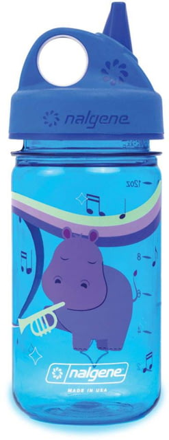 Nalgene Kid's Grip-N-Gulp Sustain Water Bottle 12 oz Musical Hippo 12oz