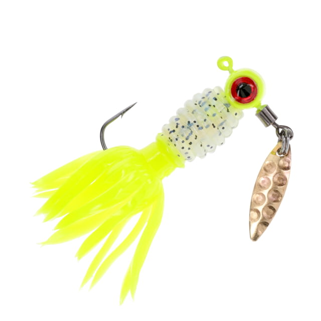 Strike King Mr. Crappie Sausage Head Spins Pre-Rigged Crappie Thunder Fishing Lure Underspin Jig 1/8oz Number 2 Hook Willow Leaf Blade 2-Pack Monkey