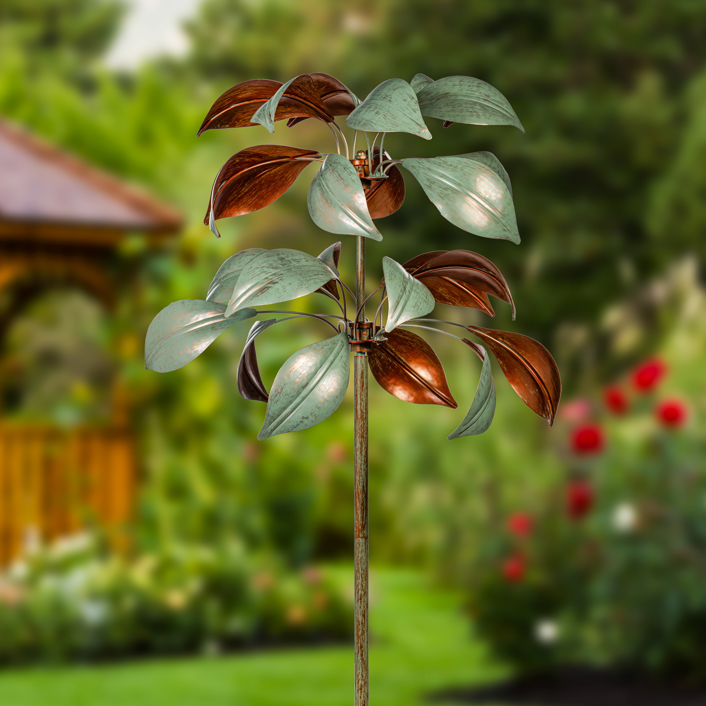VivaStyle Wind Spinner, Verdigris & Copper Leaf, 96"H