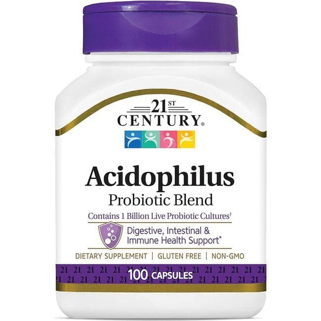 21st Century Acidophilus Probiotic Blend Supplement Vitamin | 1 Billion CFU | 100 Caps