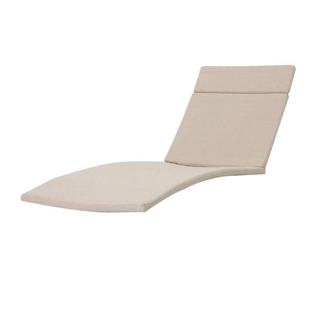 27.5 x 30.25 1-Piece Outdoor Chaise Lounge Cushion (without Chaise Lounge) in Beige