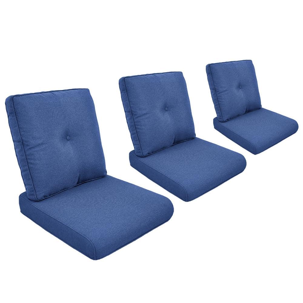 ArcoBay 22 in. x 25 in. x 4 in. 6-Piece Deep Seating Outdoor Lounge Chair Replacement Cushion Set in Blue
