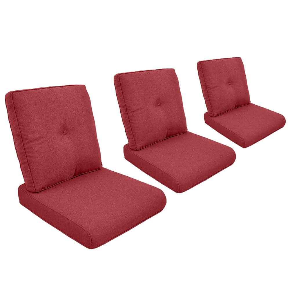 ArcoBay 22 in. x 25 in. x 4 in. 6-Piece Deep Seating Outdoor Lounge Chair Replacement Cushion Set in Red