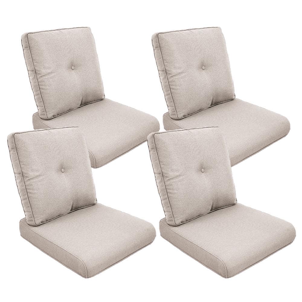 ArcoBay 22 in. x 25 in. x 4 in. 8-Piece Deep Seating Outdoor Lounge Chair Replacement Cushion Set in Beige