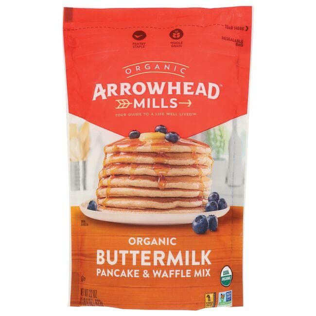 Arrowhead Mills Organic Buttermilk Pancake & Waffle Mix | 22 oz Package