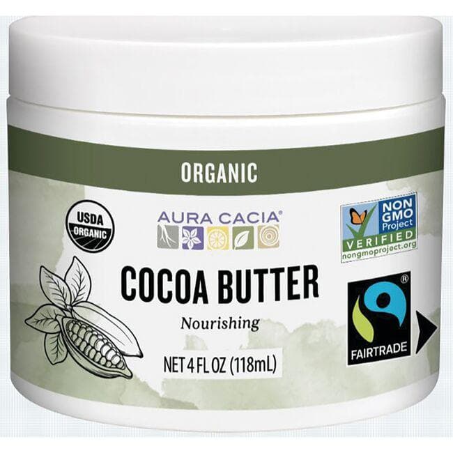 Aura Cacia Organic Cocoa Butter | 4 oz Cream