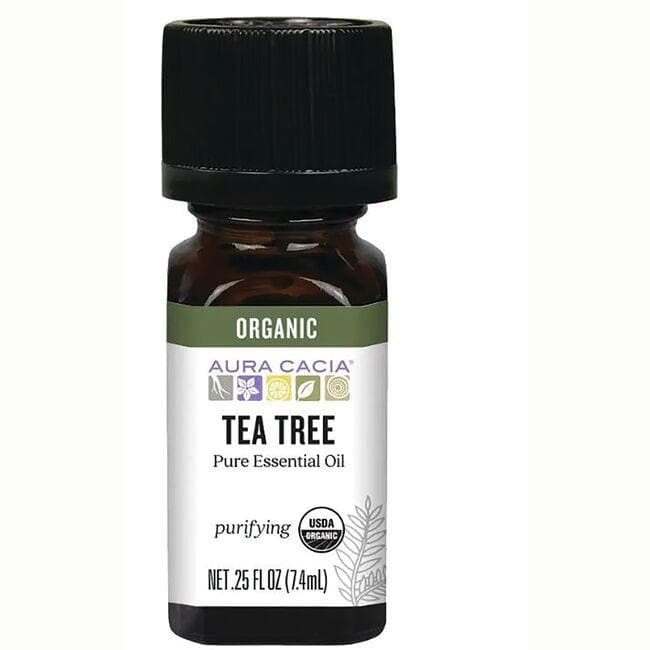 Aura Cacia Organic Tea Tree Pure | 0.25 fl oz Liquid | Essential Oils
