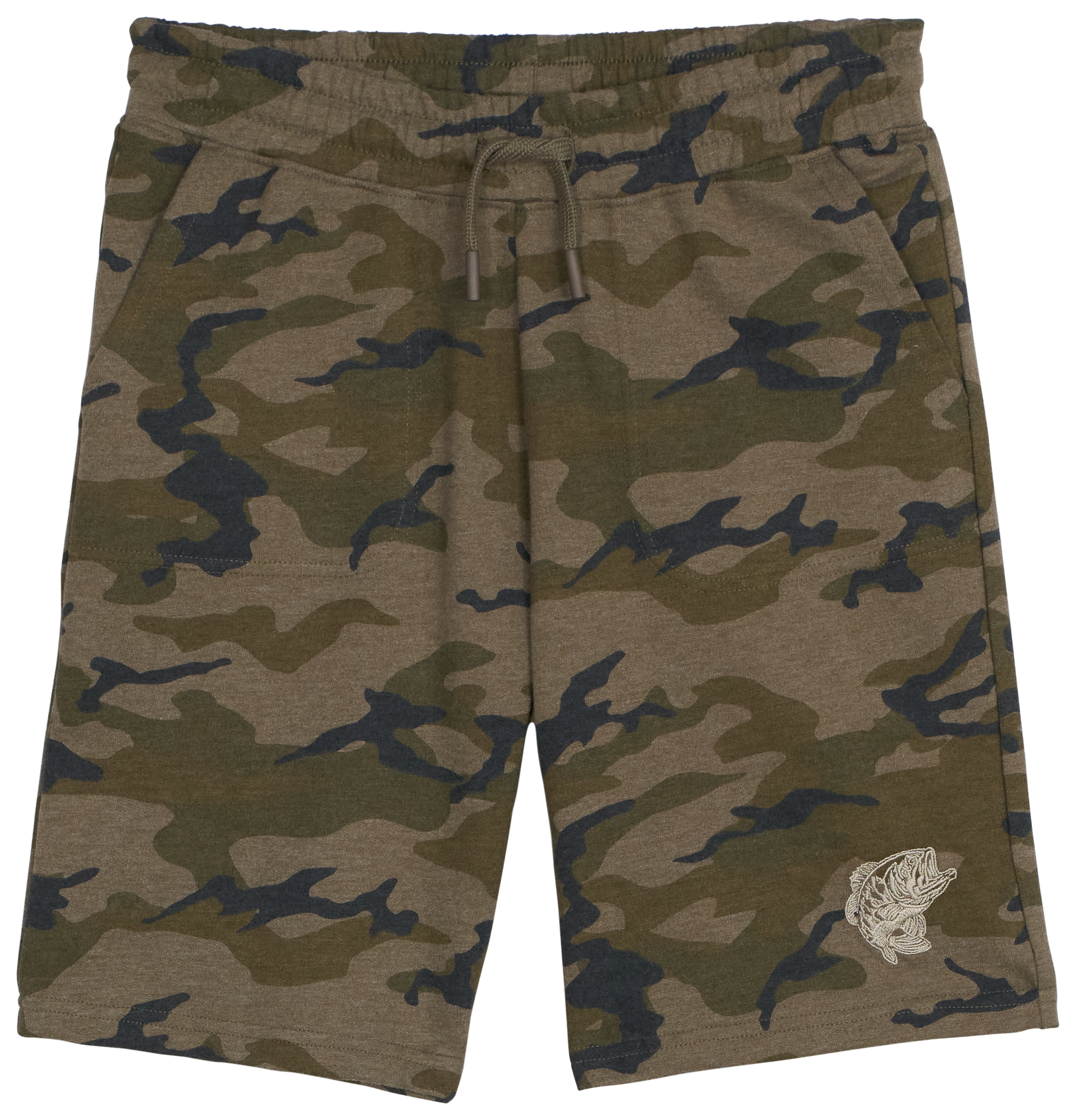 Bass Pro Shops Logo Shorts for Boys - Green Camo - S