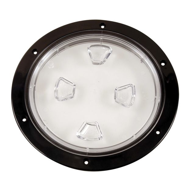 Beckson Marine 8" Clear Center Screw-Out Deck Plate - Black