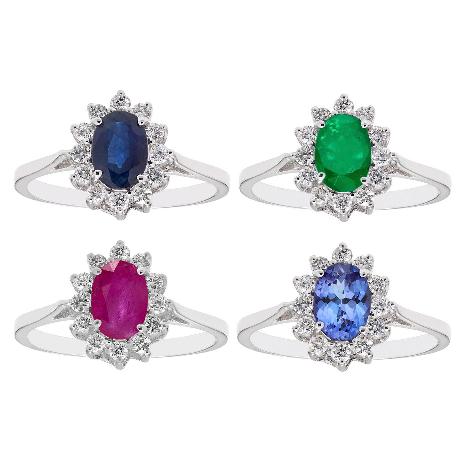 Blue Sapphire and Diamond Ring 14KW6:- Blue Sapphire, 6