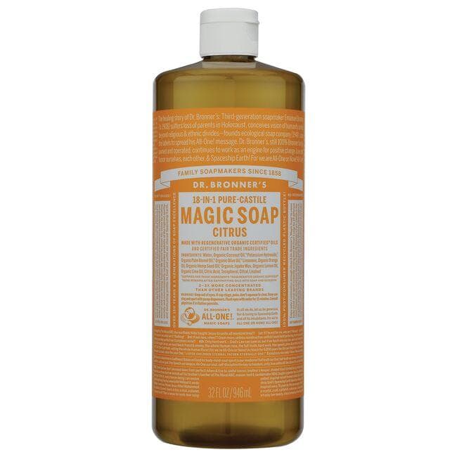 Dr. Bronner's 18-in-1 Pure-Castile Magic Soap - Citrus | 32 fl oz Liquid