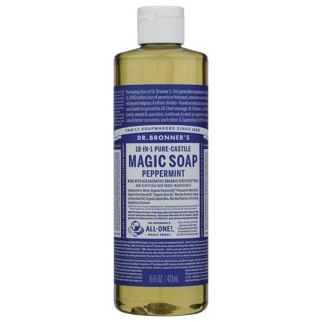 Dr. Bronner's 18-in-1 Pure-Castile Magic Soap - Peppermint | 16 fl oz Liquid
