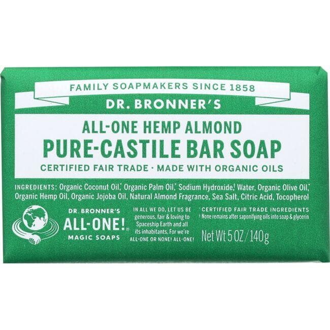 Dr. Bronner's All-One Hemp Almond Pure-Castile Bar Soap | 5 oz Bars