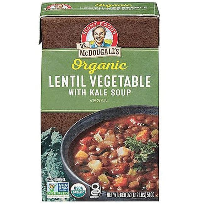Dr. McDougall's Organic Lentil Vegetable with Kale Soup | 18 oz Package