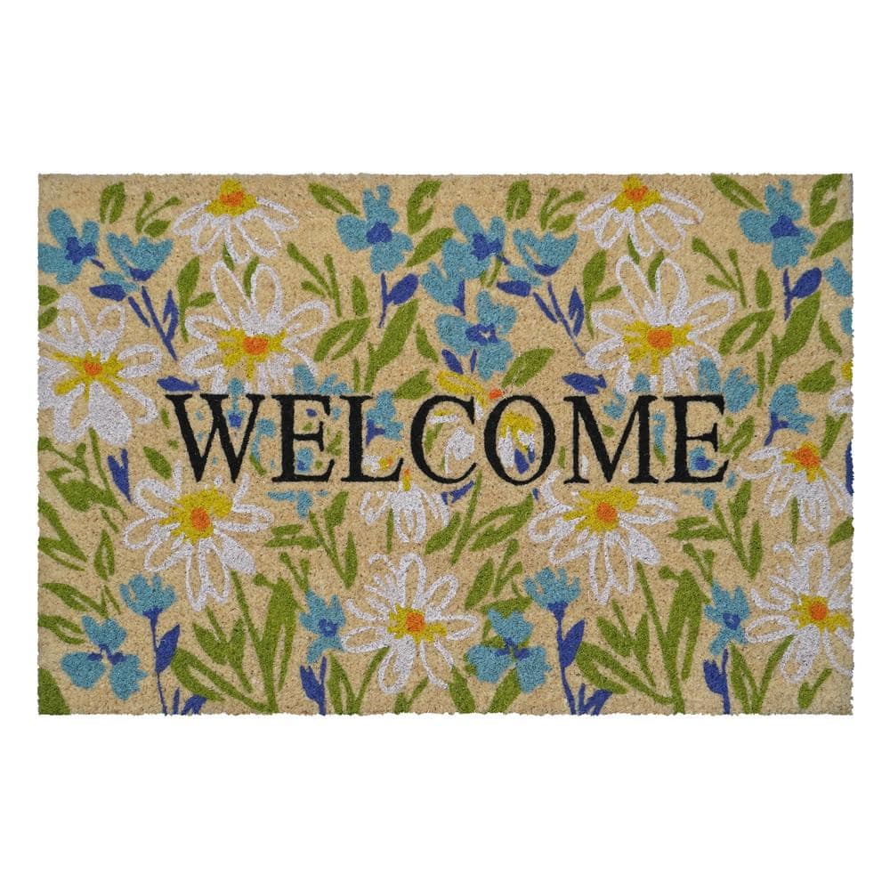 Field of Daisy Welcome Doormat 24 in. x 36 in.