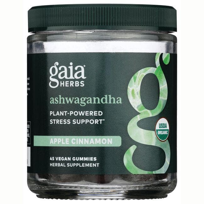 Gaia Herbs Ashwagandha Gummies - Apple Cinnamon Vitamin | 45 Gummies