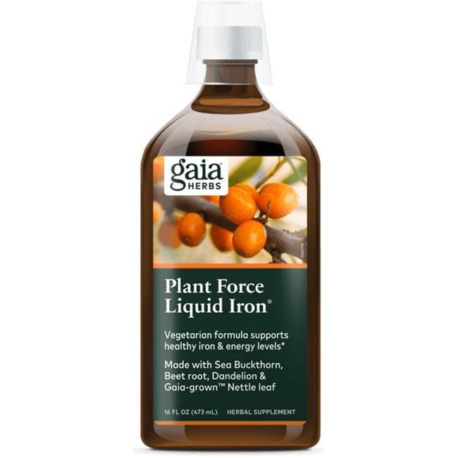 Gaia Herbs Plant Force Liquid Iron Vitamin | 16 fl oz Liquid