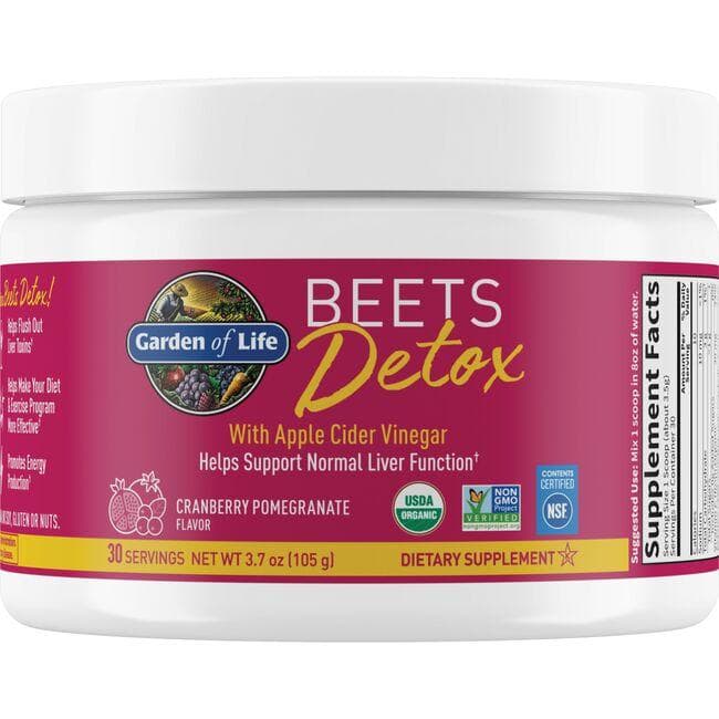 Garden of Life Beets Detox with Apple Cider Vinegar - Cranberry Pomegranate Supplement Vitamin | 3.70 oz Powder