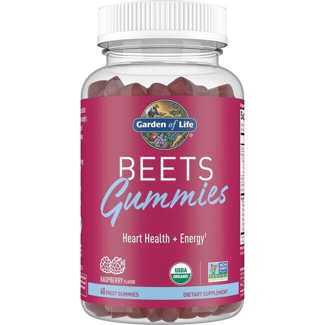 Garden of Life Beets Gummies - Raspberry Supplement Vitamin | 60 Gummies