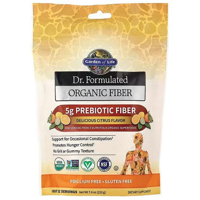 Garden of Life Dr. Formulated Organic Fiber - Delicious Citrus Flavor Supplement Vitamin | 7.9 oz Powder