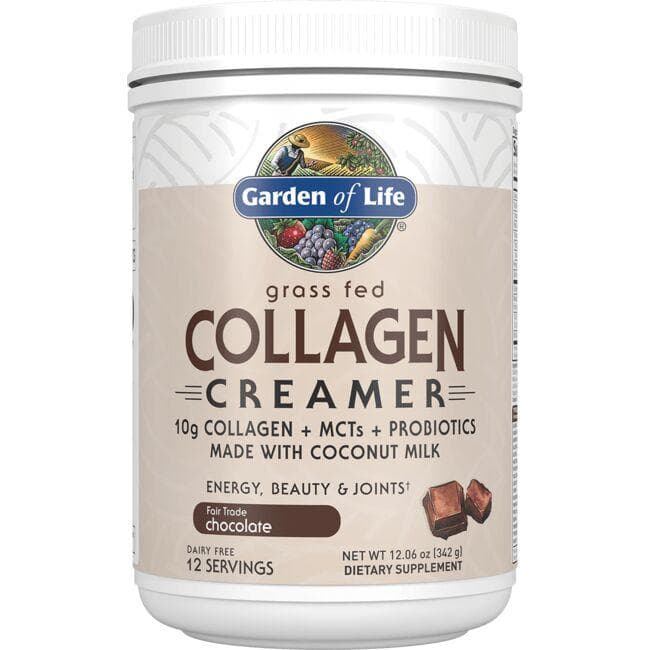 Garden of Life Grass Fed Collagen Creamer - Chocolate Supplement Vitamin | 12.06 oz Powder