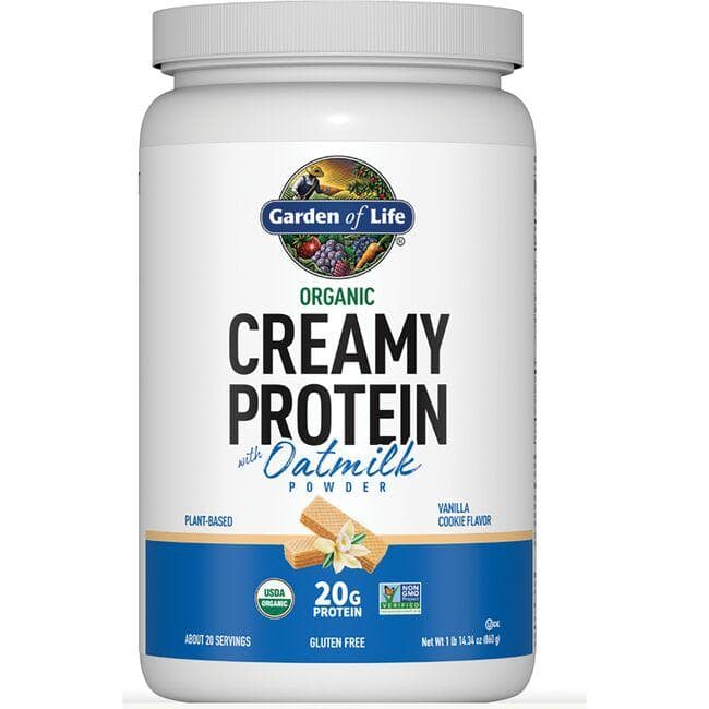 Garden of Life Organic Creamy Protein with Oatmilk Powder - Vanilla Cookie | 20 G Protein 1 lb 14.34 oz Powder