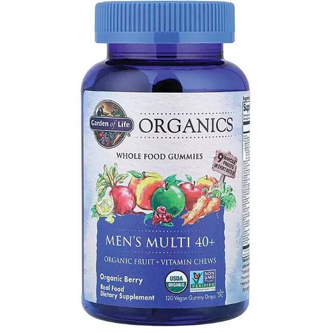 Garden of Life Organics Men's Multi 40+ Gummies - Organic Berry Vitamin | 120 Vegan Gummies